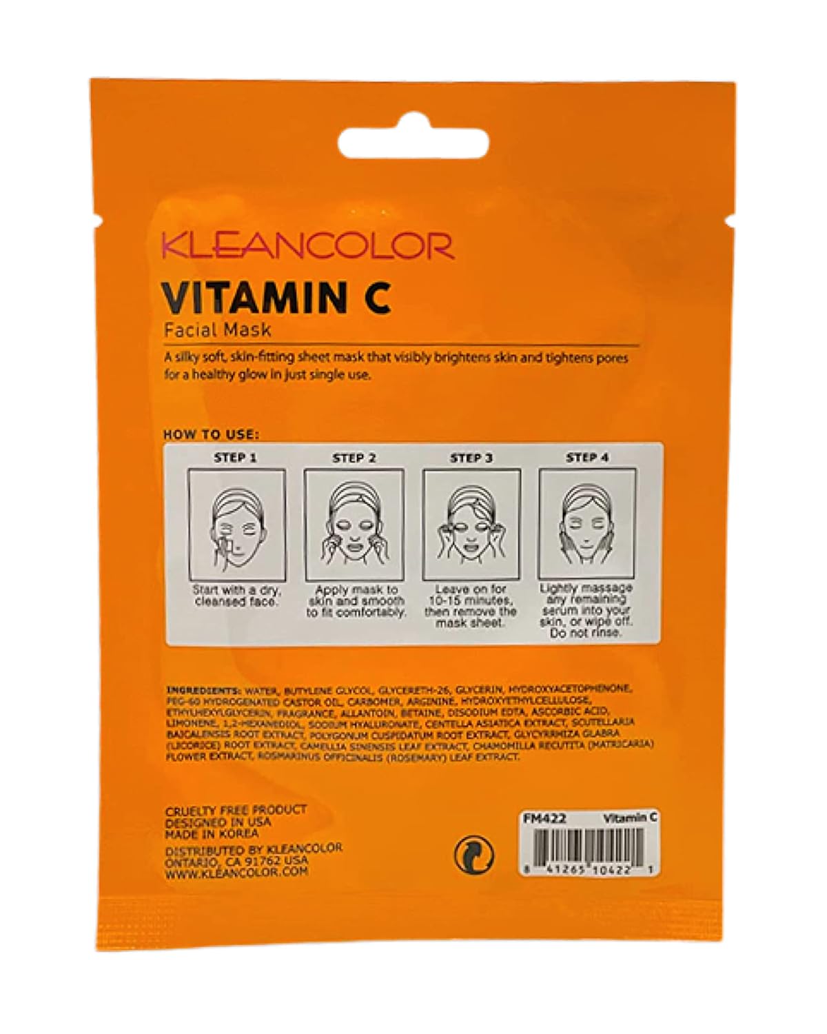 Mascarilla facial de Vitamina C - Kleancolor - Imagen 2