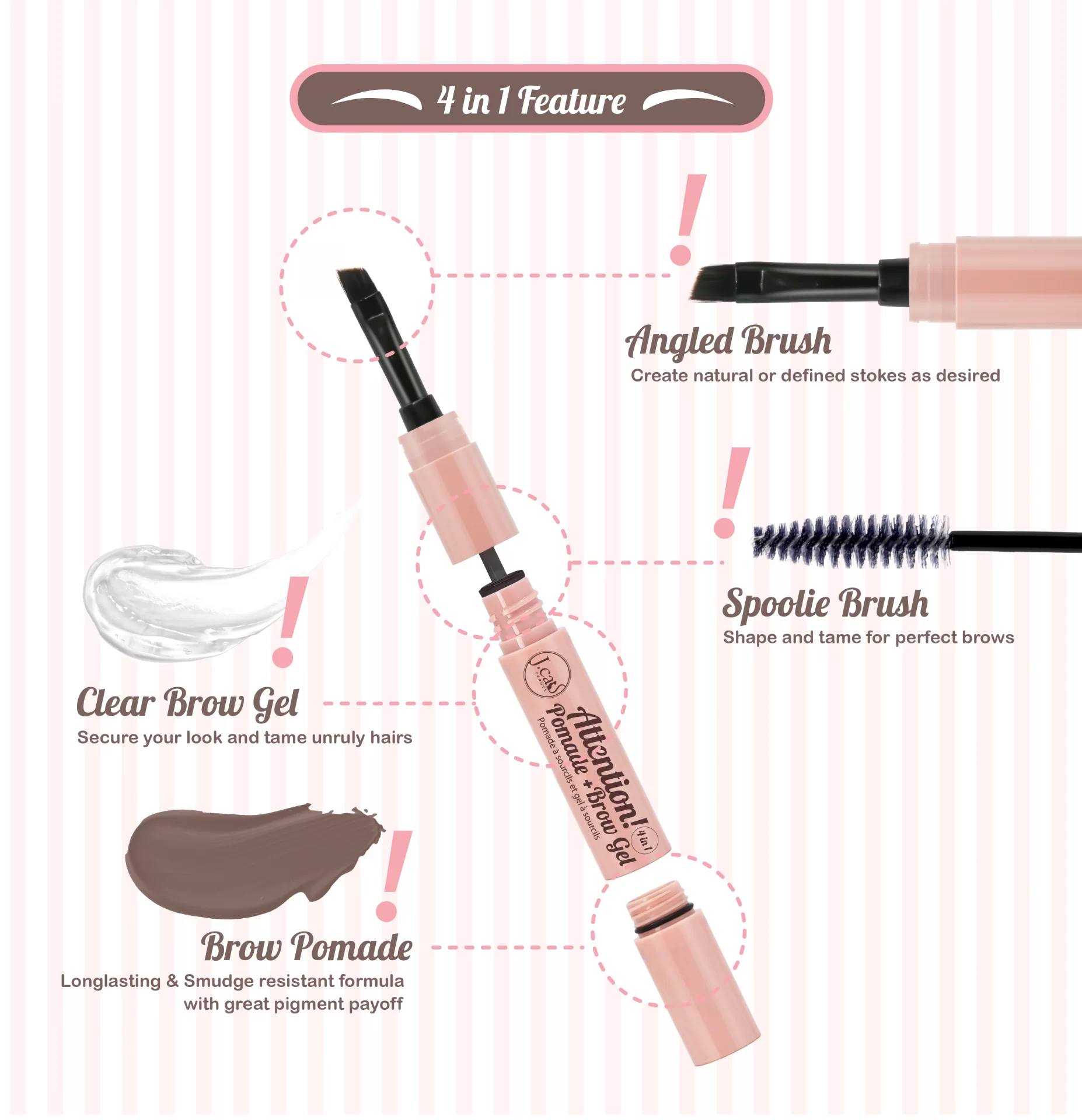 Gel pomada para cejas 4 en 1 - J.Cat - Imagen 3